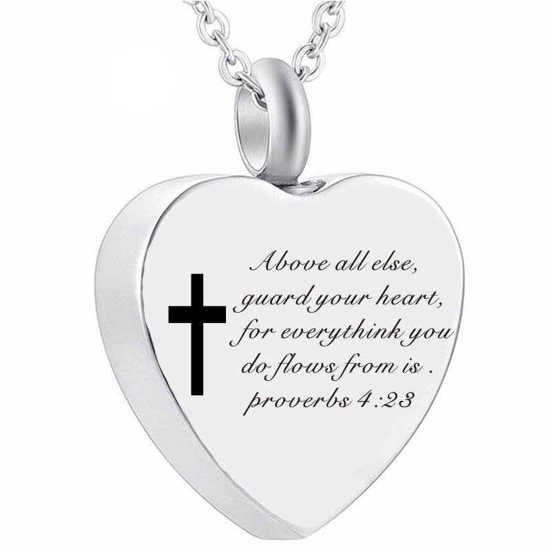 The Scripted Heart Stainless Steel Heart Bible Verse Necklace view 7