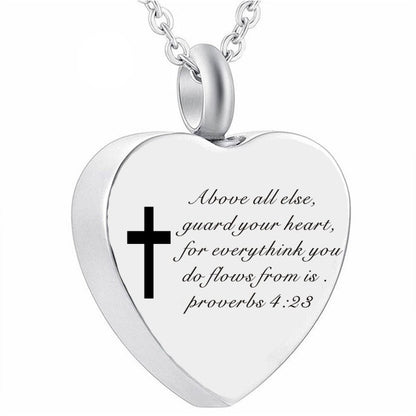The Scripted Heart Stainless Steel Heart Bible Verse Necklace view 7