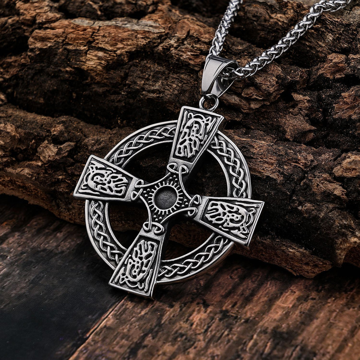 The Boundless Knot Stainless Steel Celtic Cross Pendant view 2
