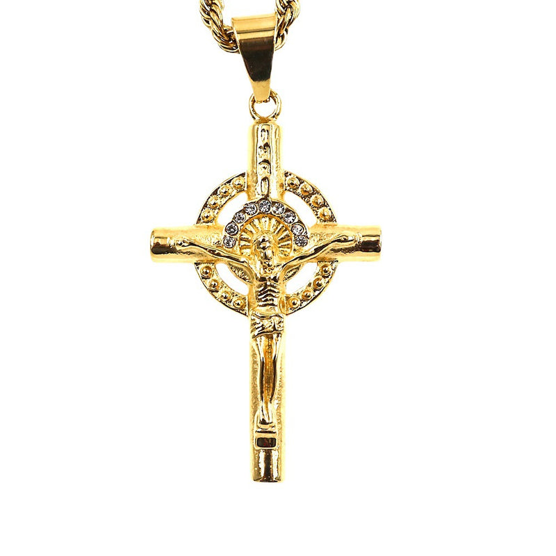 The Radiant Crucifix Gold-Plated Crucifix Pendant Necklace view 2