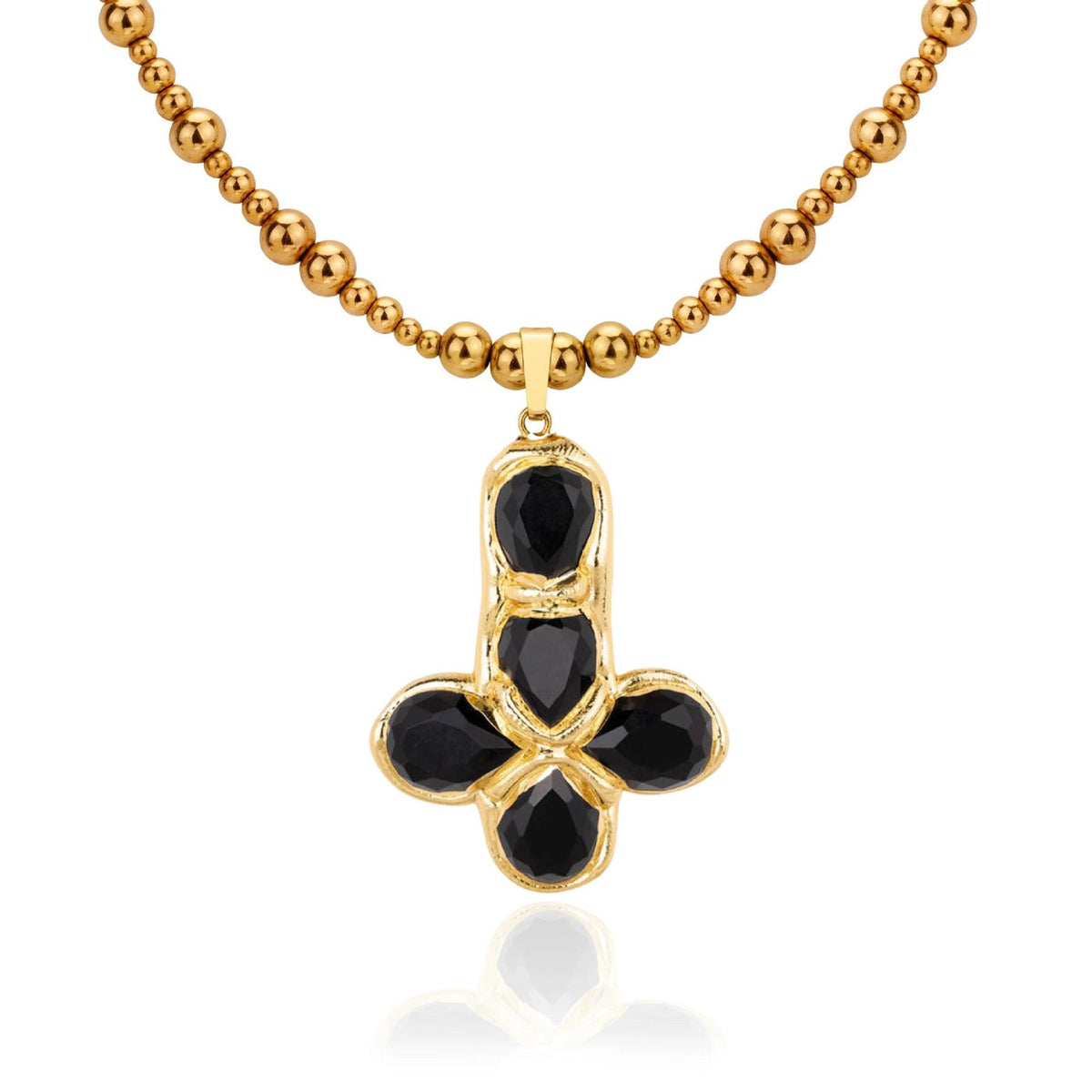 The Gilded Journey Cross Stainless Steel Mixed Gem Cross Necklace view 5