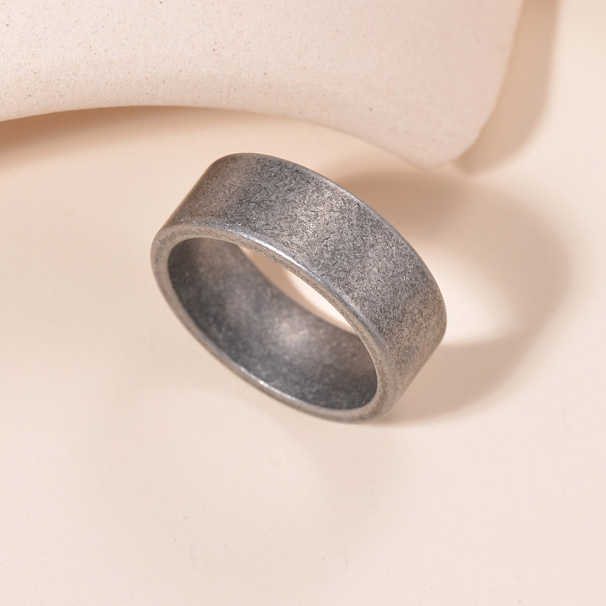 The Weathered Band Men's Distressed Stainless Steel Ring view 6