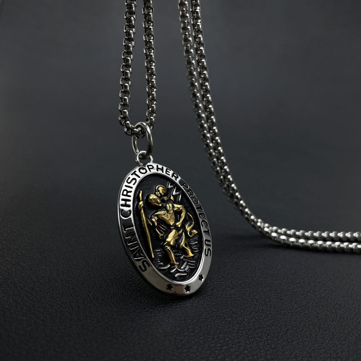 The Voyager's Protector Stainless Steel St Christopher Necklace view 8