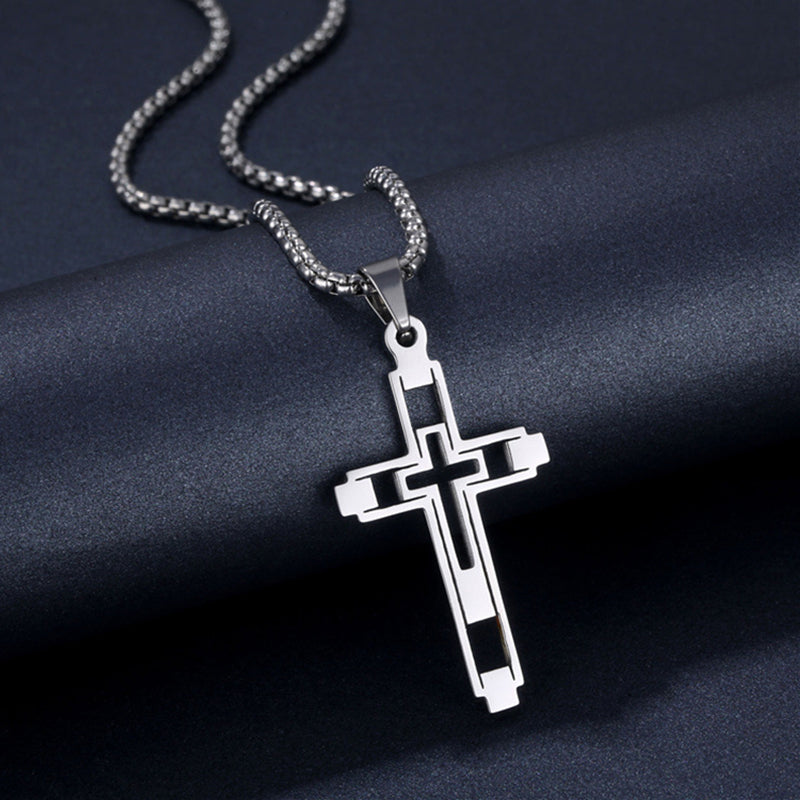 The Modern Devotion Stainless Steel Hollow Cross Necklace