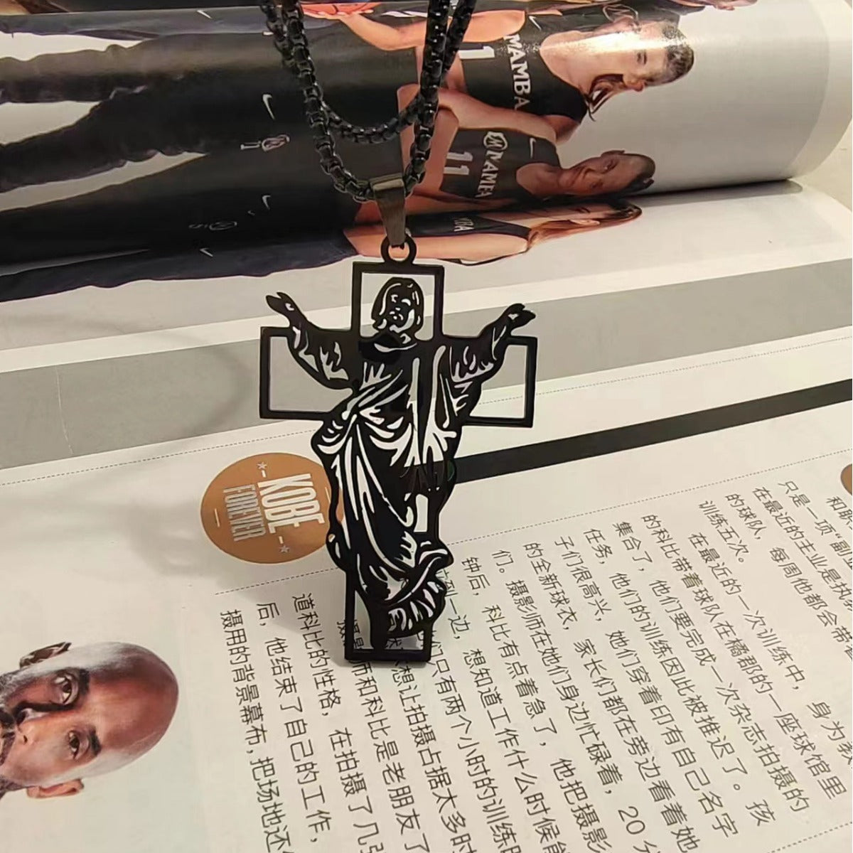 The Risen Christ Stainless Steel Jesus Cross Necklace view 2