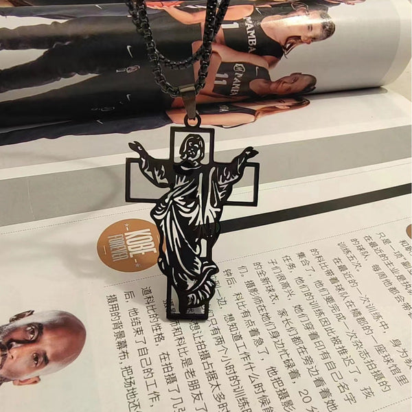 The Risen Christ Stainless Steel Jesus Cross Necklace view 2