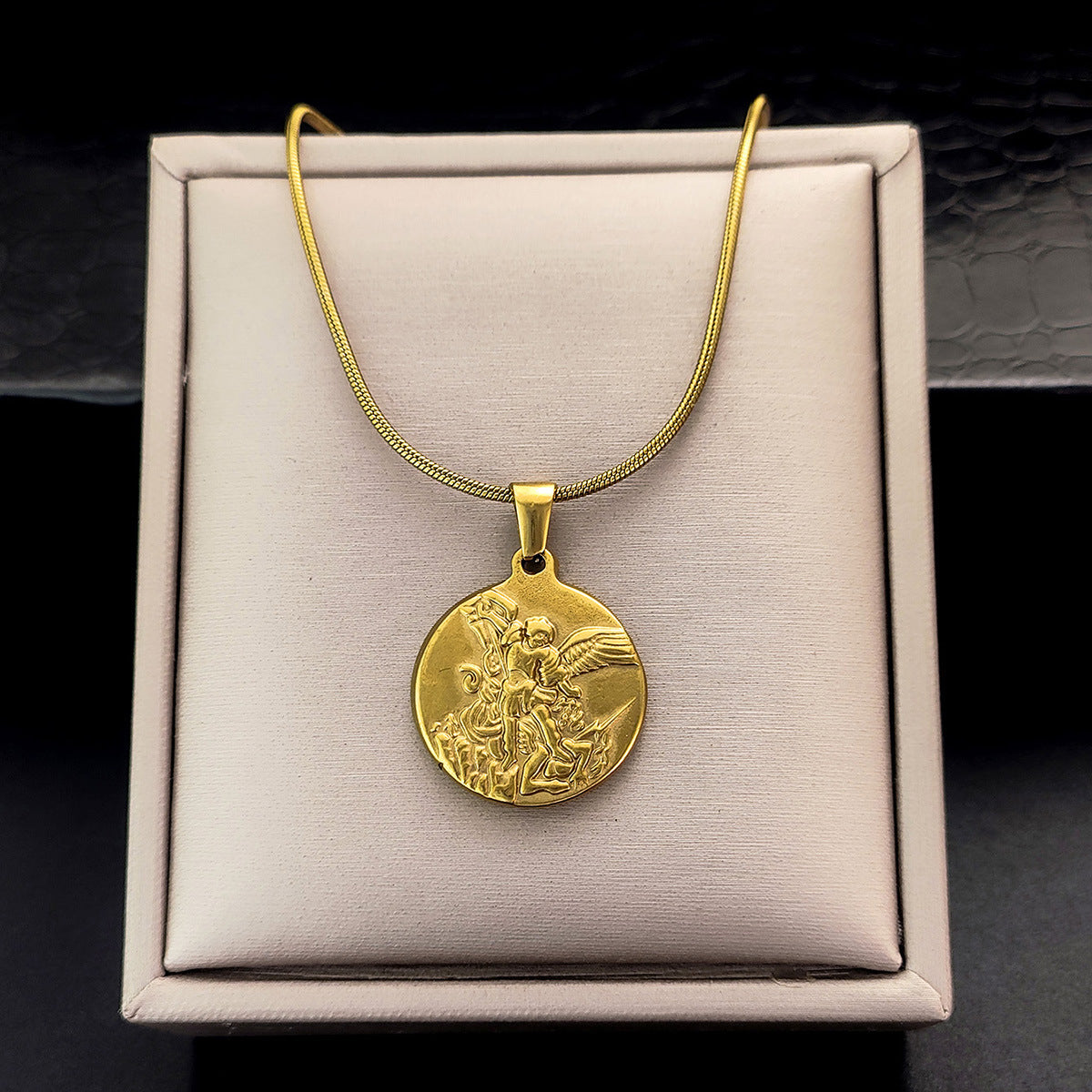 The Angelic Protector Stainless Steel Archangel Pendant Necklace