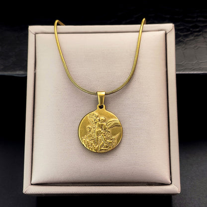 The Angelic Protector Stainless Steel Archangel Pendant Necklace