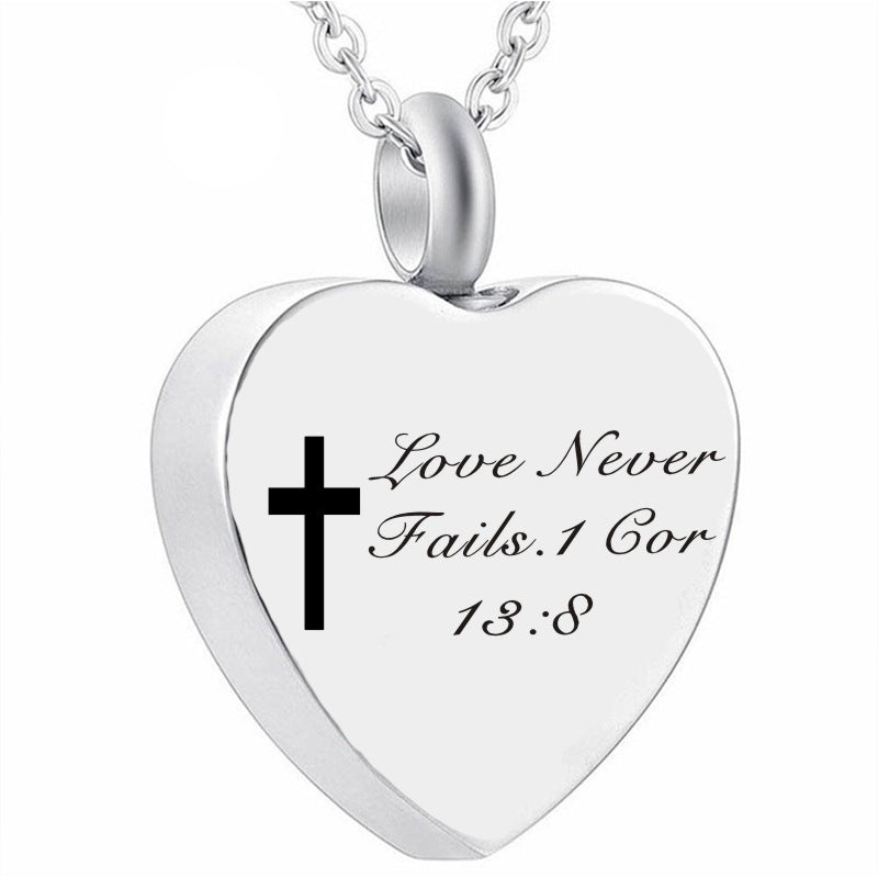 The Scripted Heart Stainless Steel Heart Bible Verse Necklace view 9