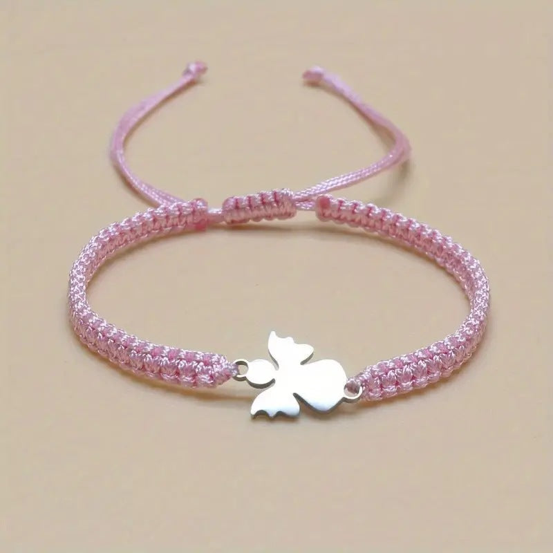 The Angelic Embrace Stainless Steel Angel Cord Bracelet view 3