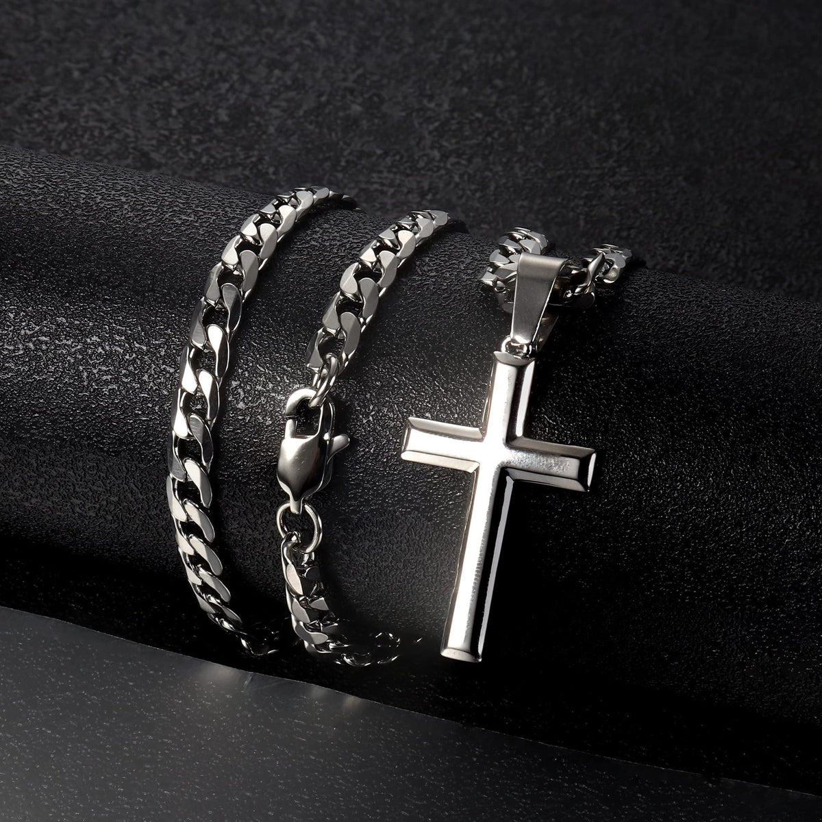 The Devotion Cross Stainless Steel Cross Pendant Necklace view 6