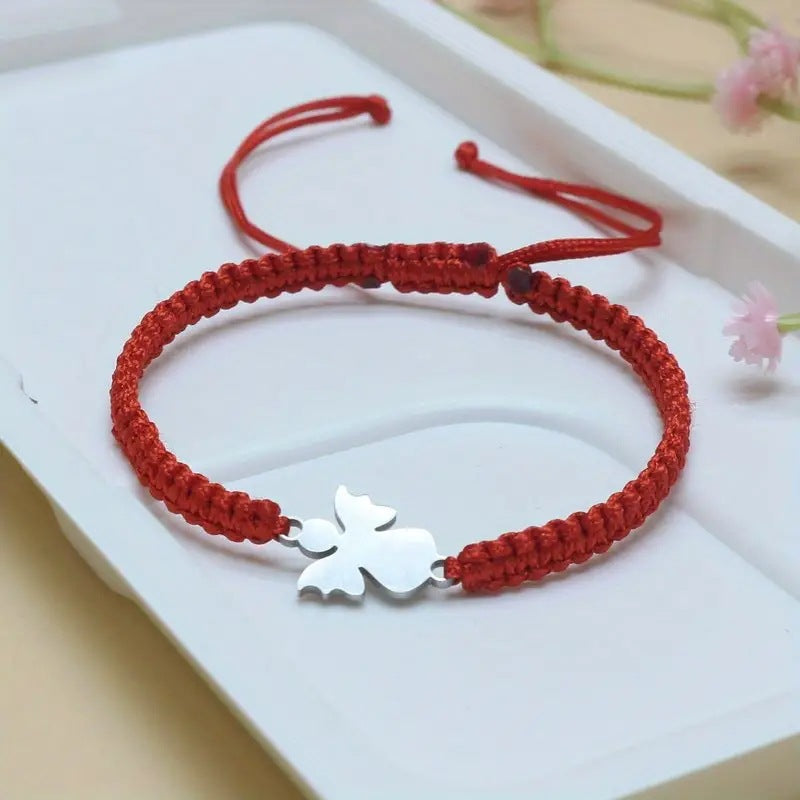 The Angelic Embrace Stainless Steel Angel Cord Bracelet view 2