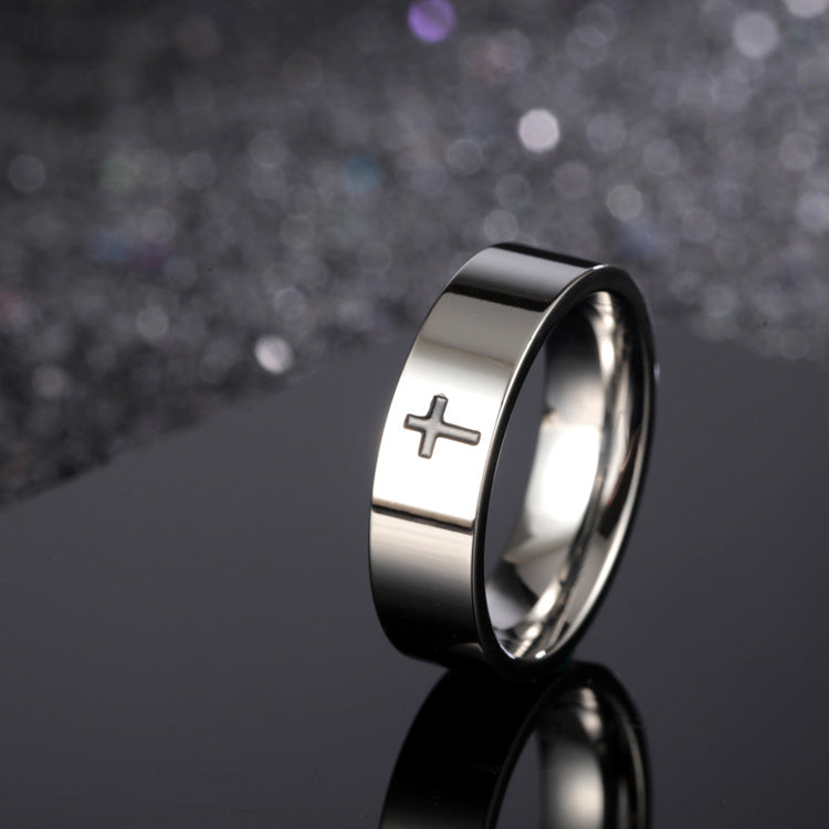 The Steadfast Band Stainless Steel Cross Ring view 2