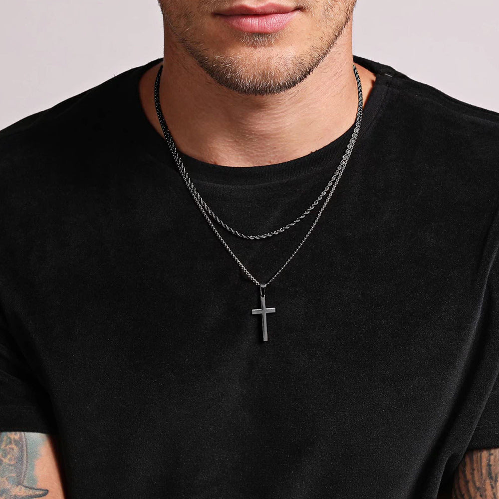 The Steadfast Cross Stainless Steel Layered Cross Necklace view 7