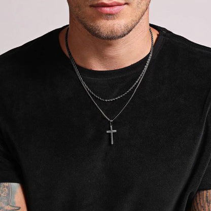 The Steadfast Cross Stainless Steel Layered Cross Necklace view 7