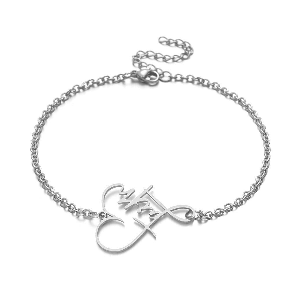 The Faithful Script Stainless Steel Faith Script Necklace Bracelet view 3