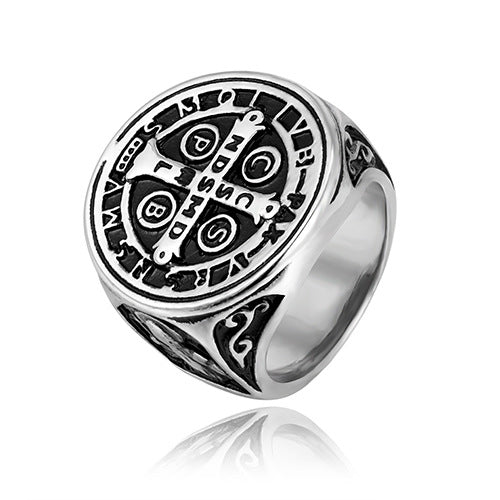 The Benedictine Ring Stainless Steel Saint Benedict Ring view 6