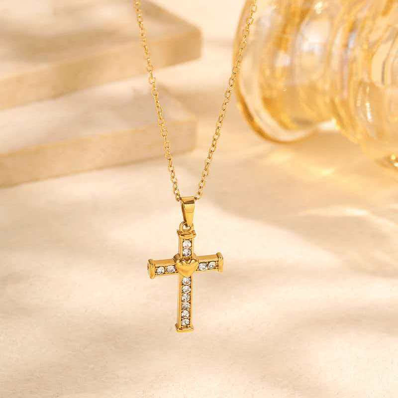 The Enduring Heart Cross Stainless Steel Heart Cross Necklace view 4