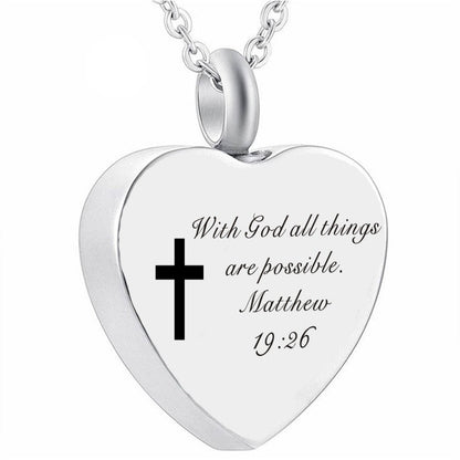 The Scripted Heart Stainless Steel Heart Bible Verse Necklace view 5
