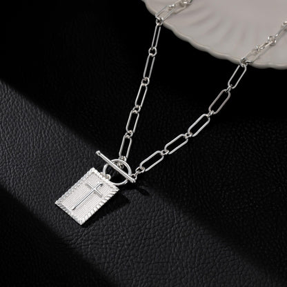 The Gilded Mark Stainless Steel Cross Pendant Necklace view 4
