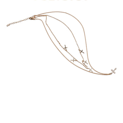 The Faithful Layers Stainless Steel Layered Cross Necklace