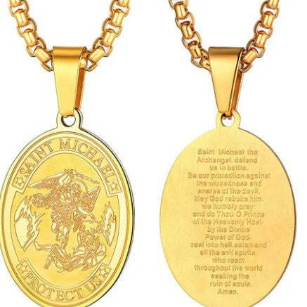 The Saint Michael Medal Stainless Steel Saint Michael Necklace view 6