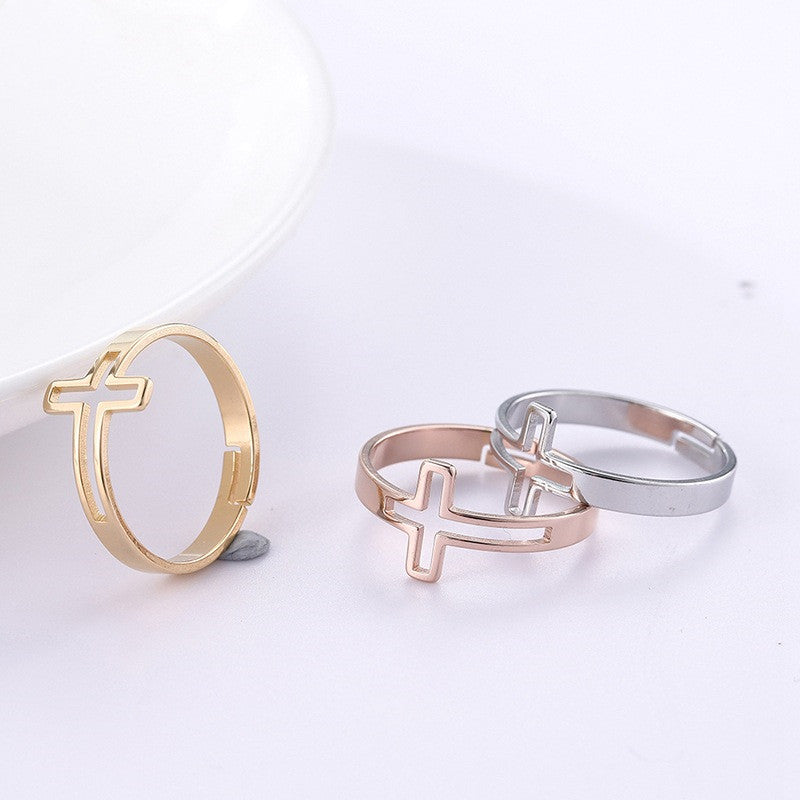 The Open Cross Stainless Steel Open Cross Ring