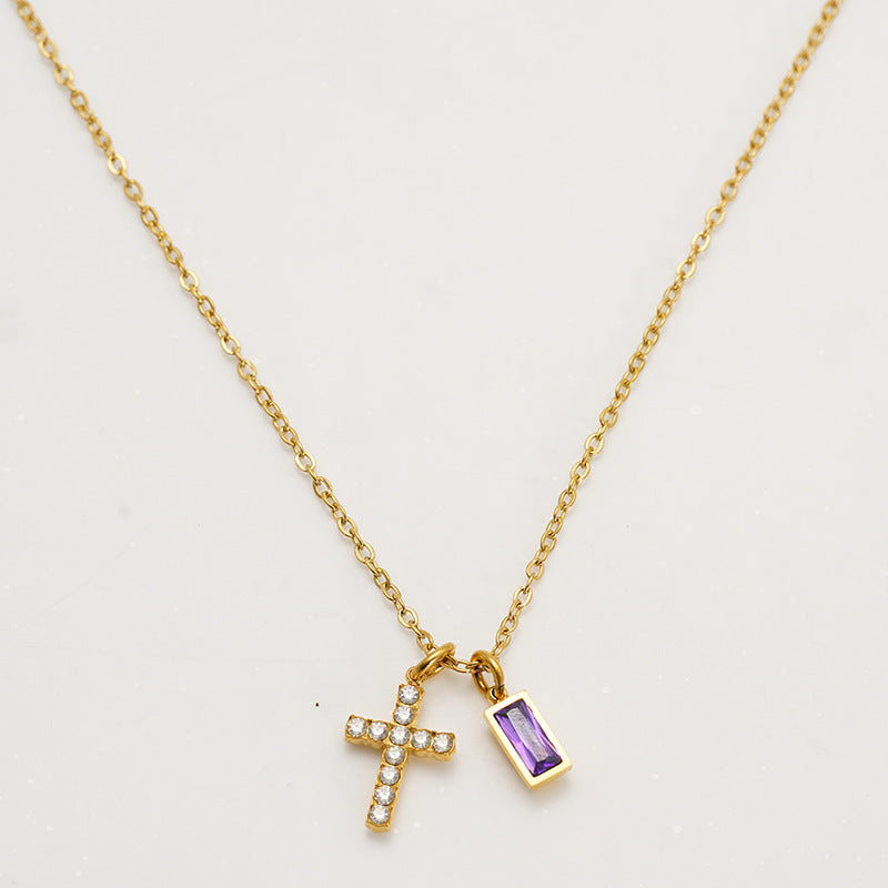 The Gilded Devotion Stainless Steel Cross Choker Necklace view 9