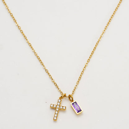 The Gilded Devotion Stainless Steel Cross Choker Necklace view 9