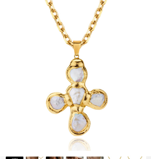 The Gilded Journey Cross Stainless Steel Mixed Gem Cross Necklace view 3
