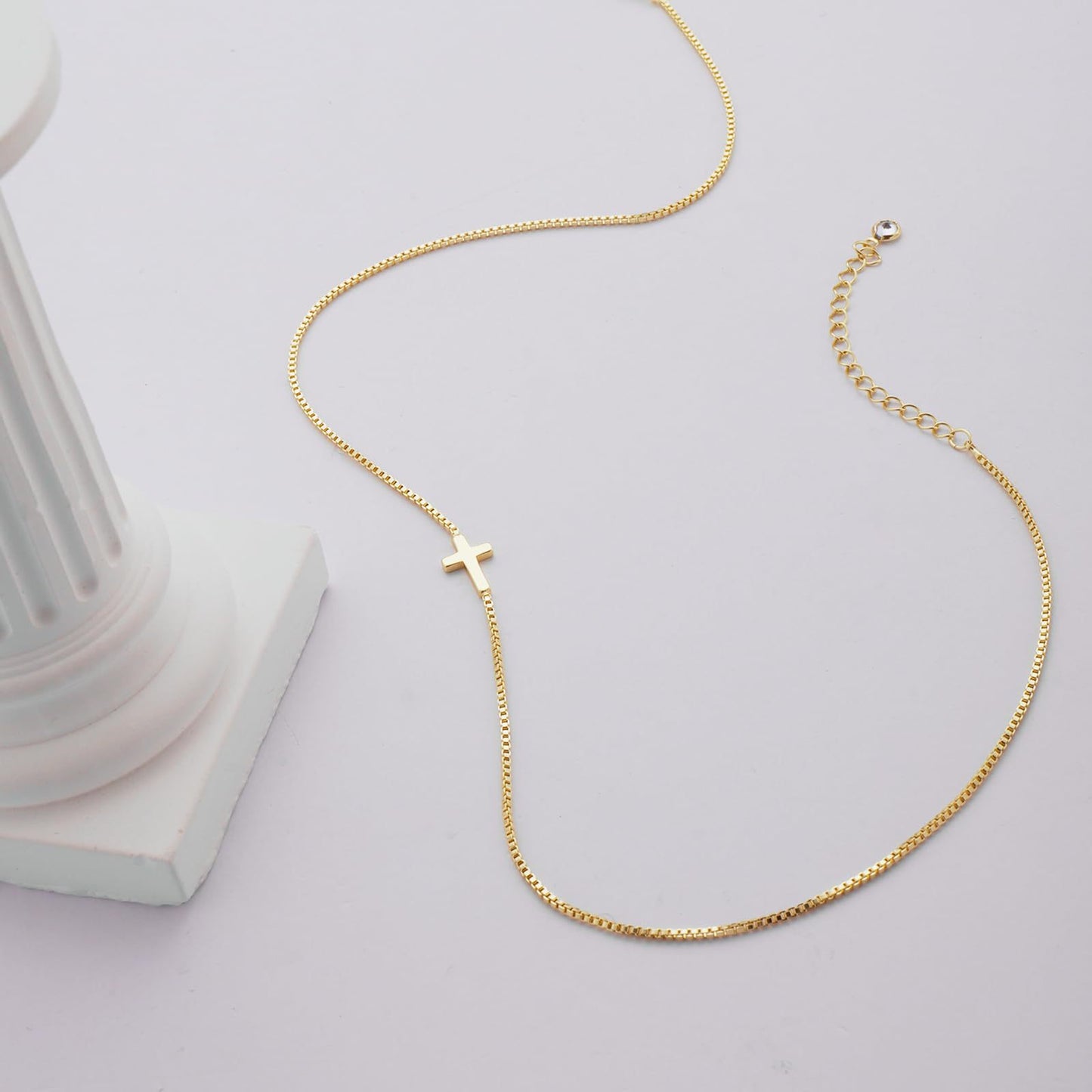 The Whispered Faith - Sideways Cross Necklace