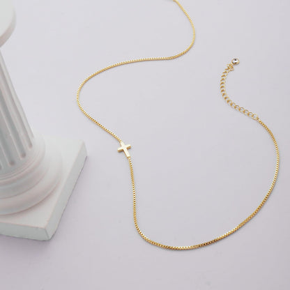 The Whispered Faith - Sideways Cross Necklace