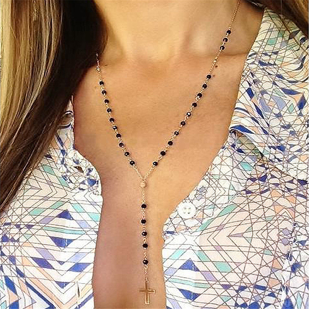 The Sacred Rosary Stainless Steel Rosary Cross Necklace view 5