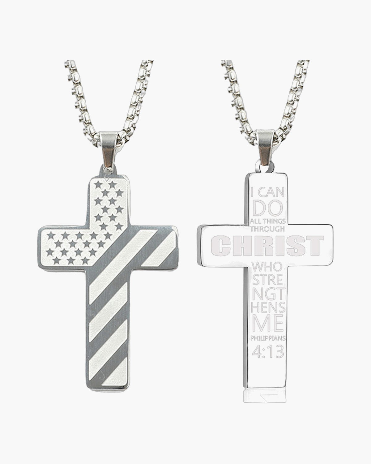 The Patriotic Scripture Cross, Style 2 Steel