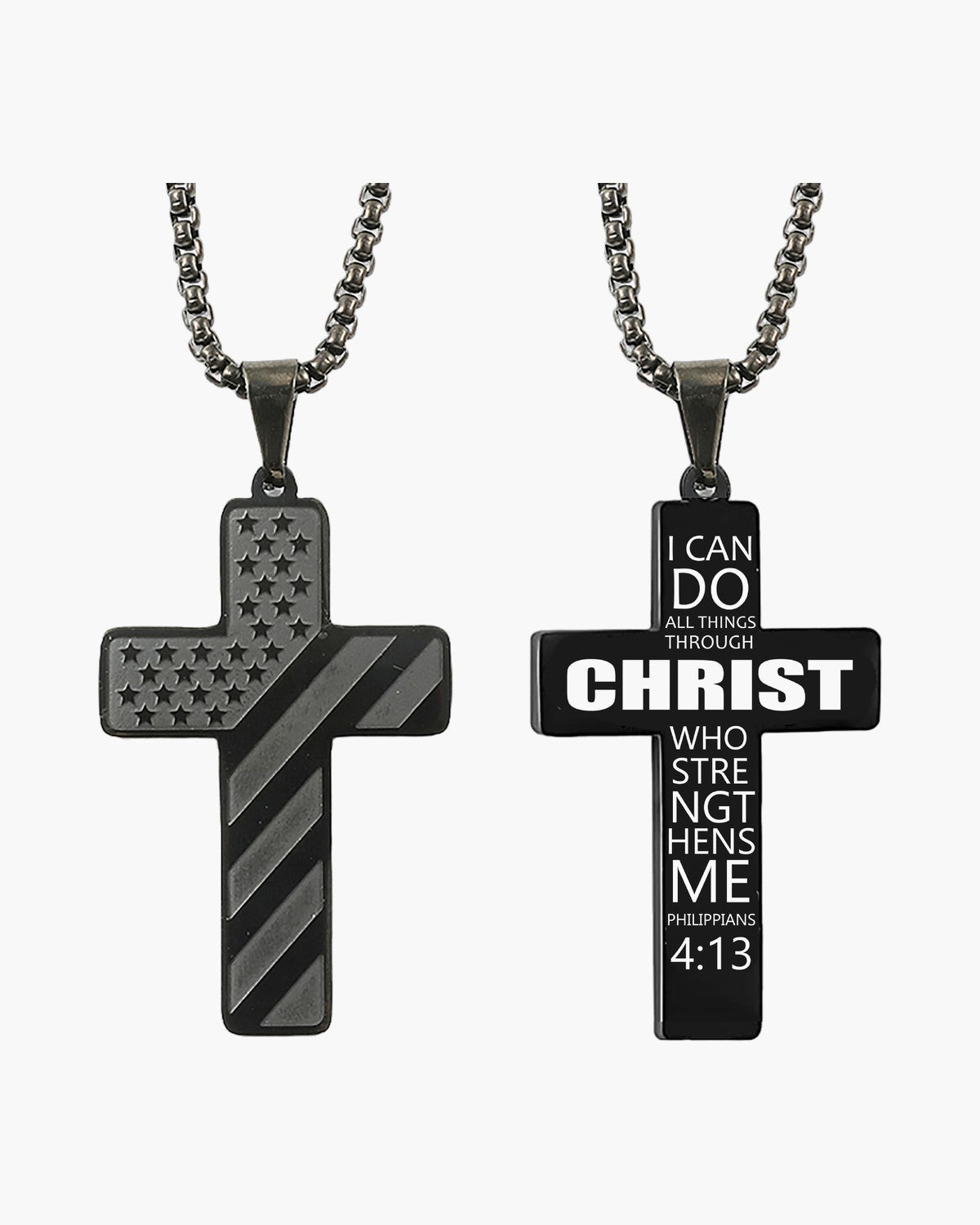 The Patriotic Scripture Cross, Style 2 Black