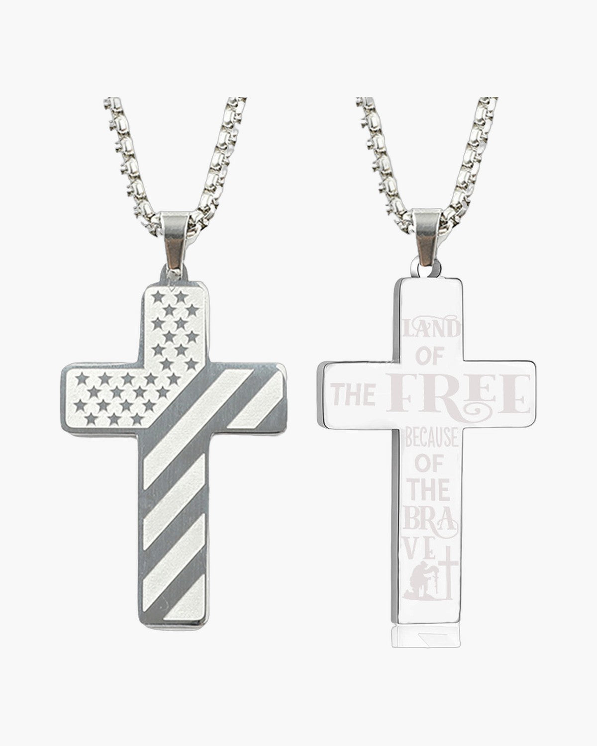 The Patriotic Scripture Cross, Land of the Free / Silver