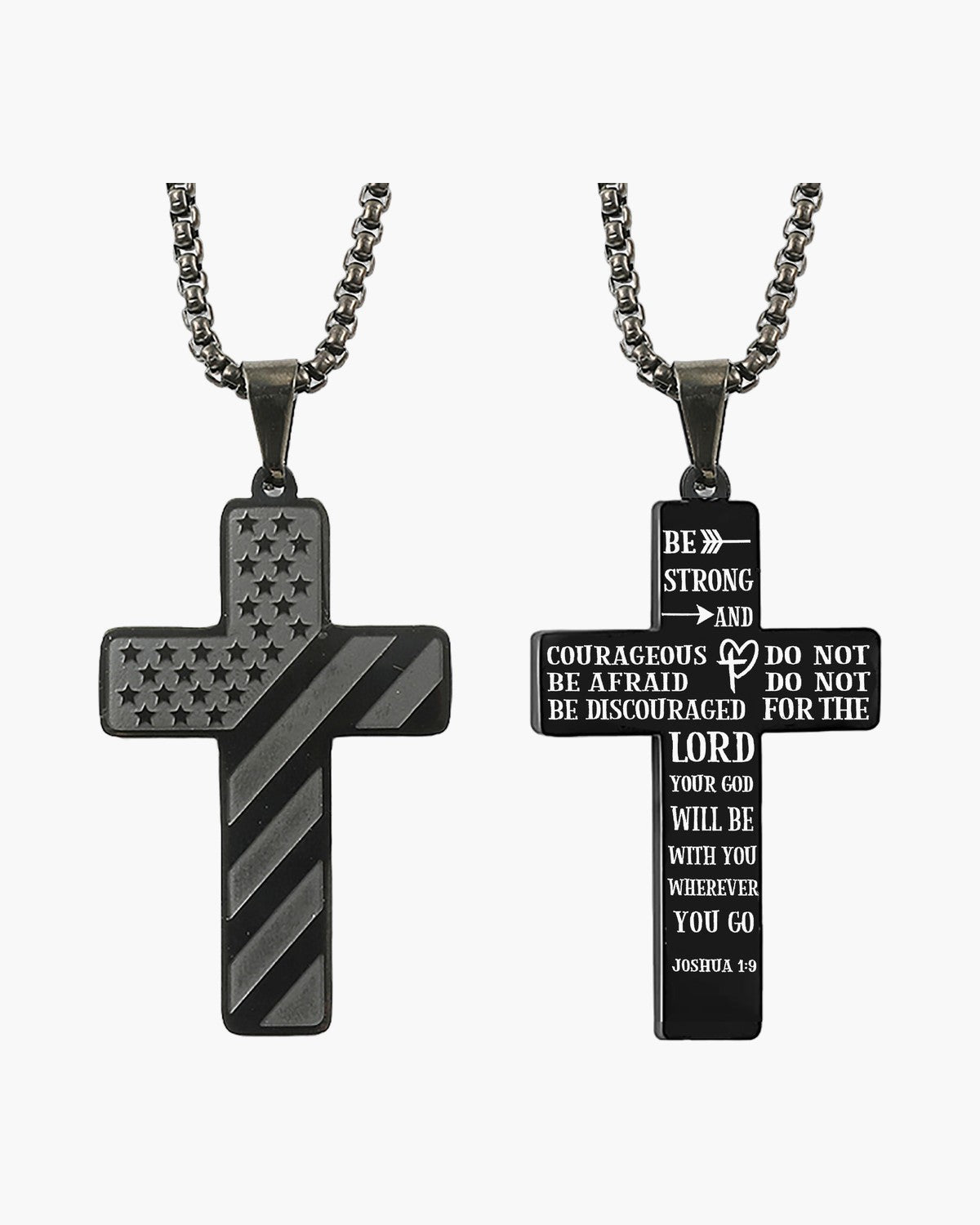 The Patriotic Scripture Cross, Style 6 Black
