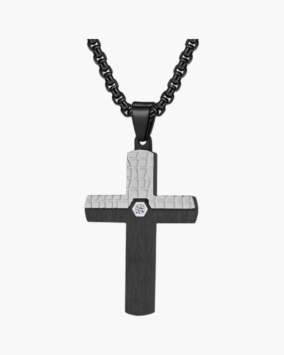 The Modern Cross, Textured / Black / Silver