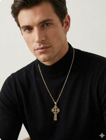 The Highland Sovereign - Sterling Silver Celtic Cross Necklace