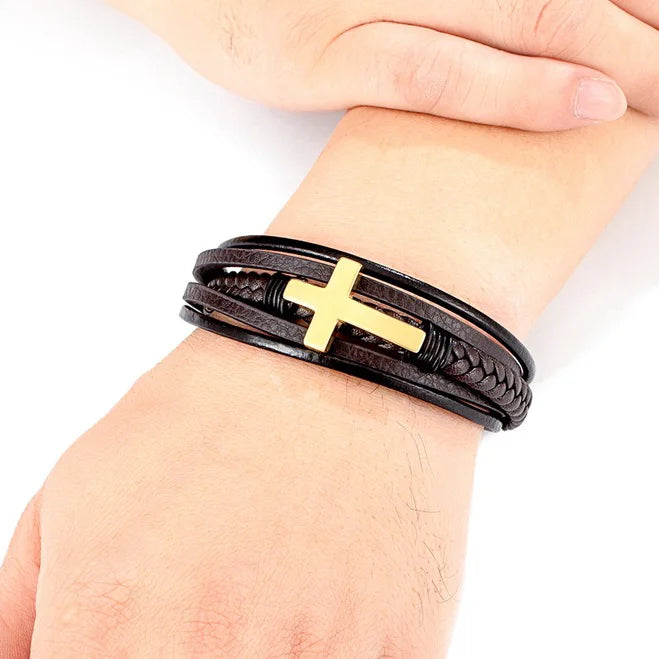 The Steadfast Leather Bracelet Bracelets by Bennett & Cross – view 6