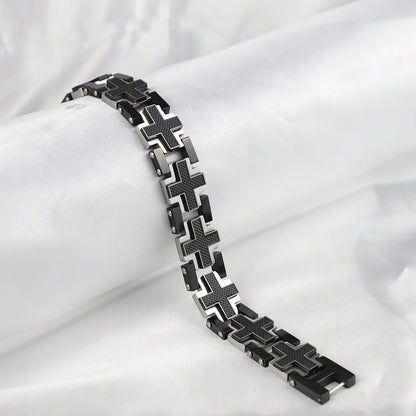 The Steadfast Carbon Cross Bracelet Bracelets by Bennett & Cross – view 3