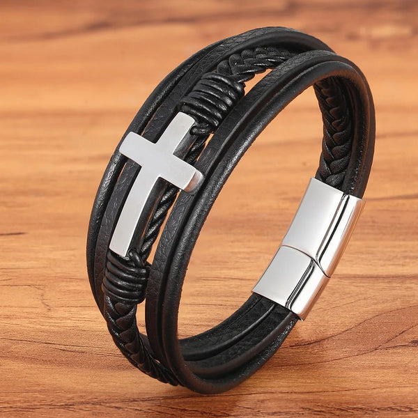 The Steadfast Leather Bracelet Bracelets by Bennett & Cross – view 4