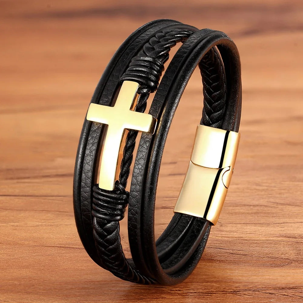The Steadfast Leather Bracelet Bracelets by Bennett & Cross – view 3