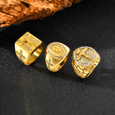 Mary's Pave Cross Ring