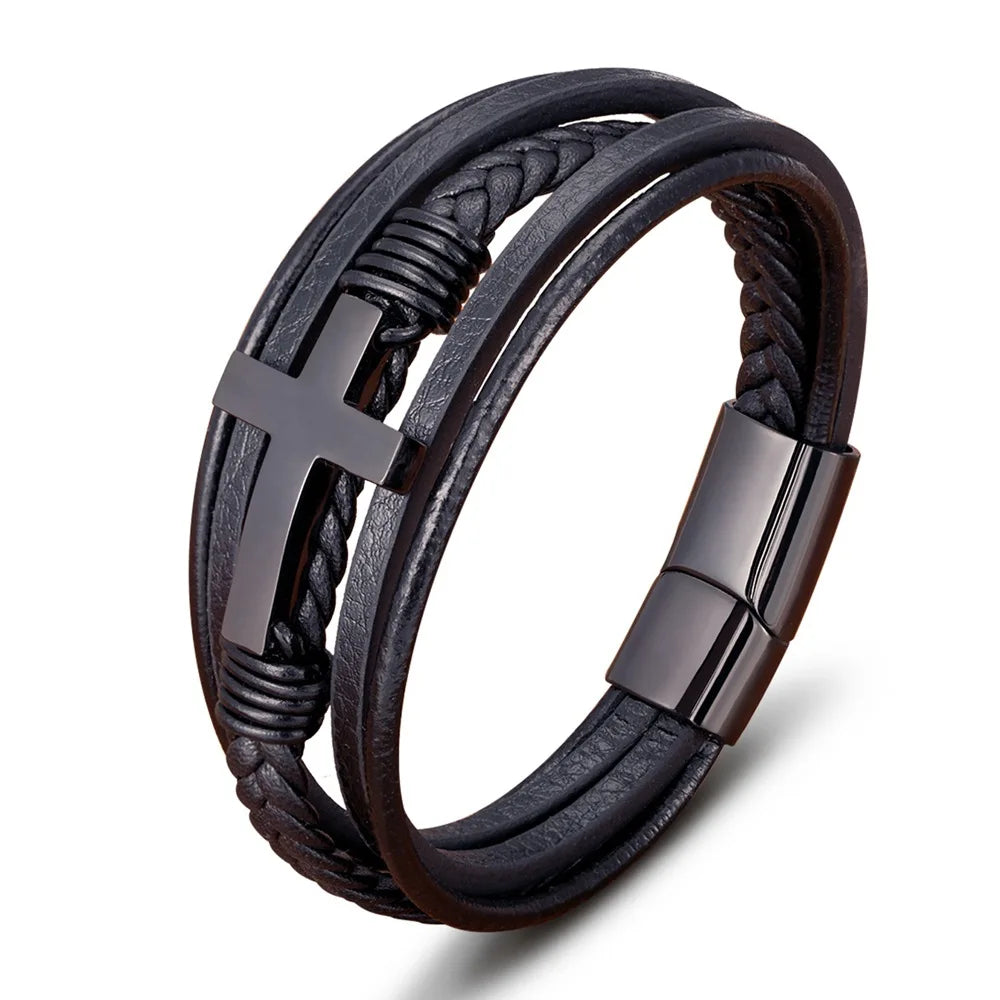The Steadfast Leather Bracelet Bracelets by Bennett & Cross