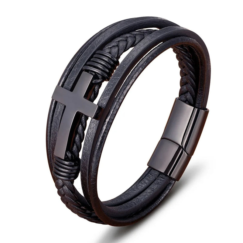The Steadfast Leather Bracelet Bracelets by Bennett & Cross