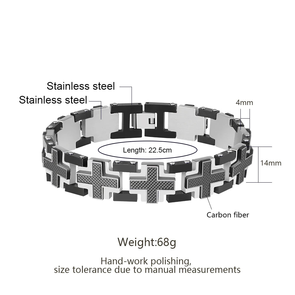 The Steadfast Carbon Cross Bracelet Bracelets by Bennett & Cross – view 4