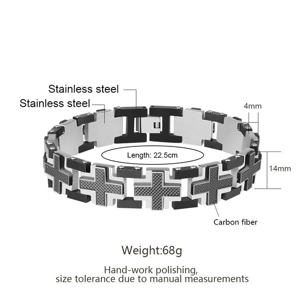 The Steadfast Carbon Cross Bracelet Bracelets by Bennett & Cross – view 4