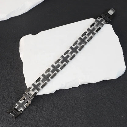 The Steadfast Carbon Cross Bracelet Bracelets by Bennett & Cross – view 6