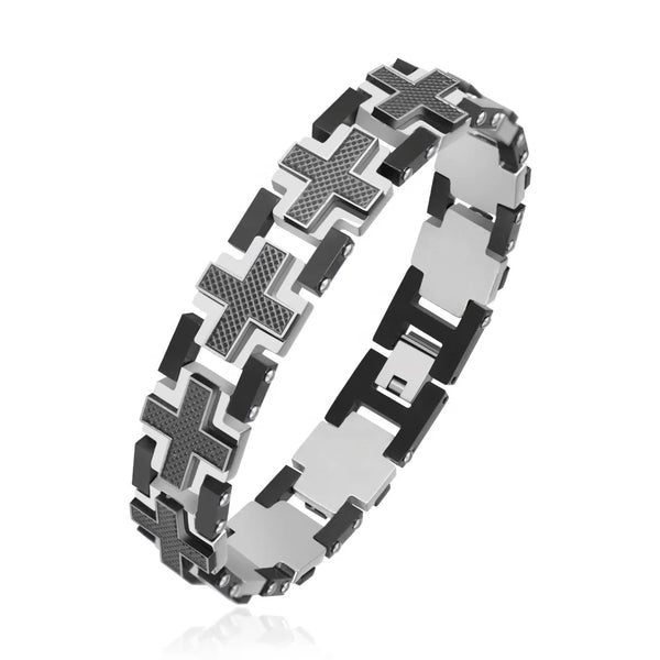 The Steadfast Carbon Cross Bracelet Bracelets by Bennett & Cross